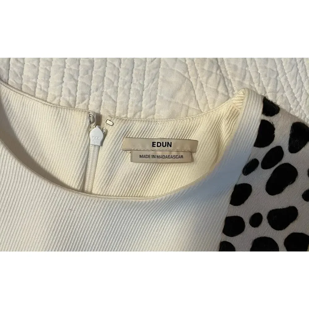 Edun Dress white and animal print. Chic stylish design. - Picture 6 of 11